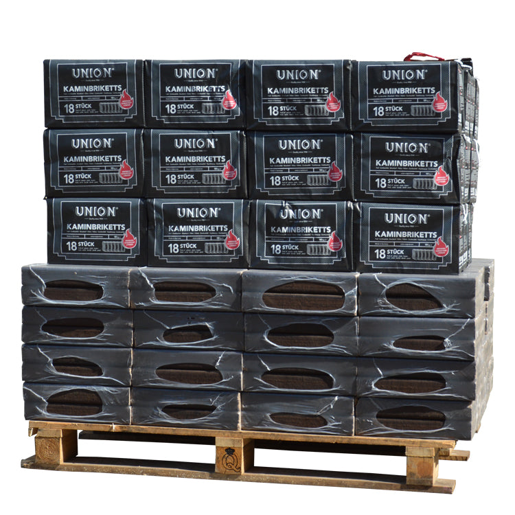 Pallet di bricchette miste di legno di quercia al 100% e bricchette di lignite (930 kg)